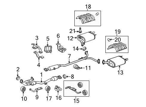 2007 Toyota Camry Exhaust Components Converter & Pipe Diagram for 17410-31540