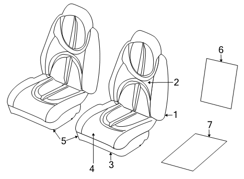 2001 Dodge Durango Front Seat Components Pad Diagram for 5093555AA