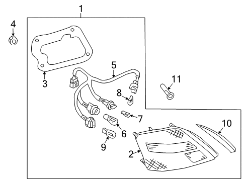 2004 Infiniti M45 Bulbs Packing-Lamp Diagram for 26558-AG000