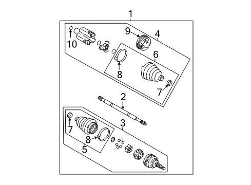 2005 Cadillac DeVille Drive Axles - Front Joint Kit, Front Wheel Drive Shaft Cv Diagram for 26075597