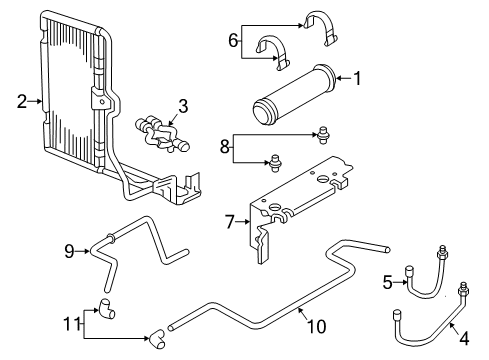 2002 Dodge Ram 2500 Trans Oil Cooler Tube-Oil Cooler Diagram for 5011918AA