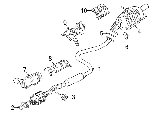 2020 Toyota Yaris Exhaust Components Muffler Diagram for 17430-WB005