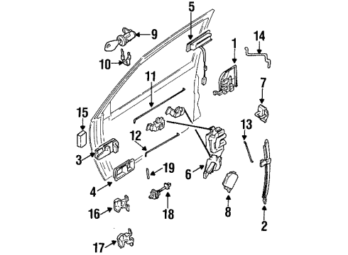 1998 Nissan Quest Front Door Switch Assembly-Power Window, Asst Diagram for 25411-1B000