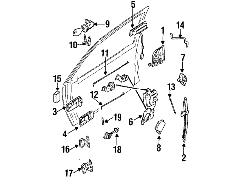 1993 Nissan Quest Front Door Auto Door Lock Actuator, Front Diagram for 80550-6B701