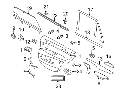 2014 BMW X5 Front Door Channel Seal, Inner, Door, Rear Left Diagram for 51227289641