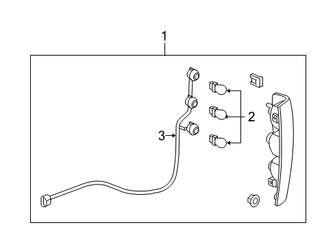 2004 Chevrolet Colorado Bulbs Tail Lamp Assembly Diagram for 19417443