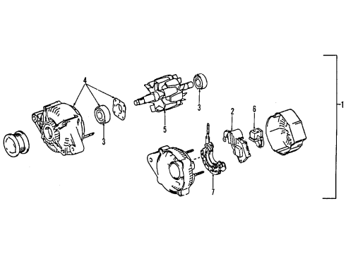 1995 Lexus ES300 Alternator Reman Alternator Diagram for 27060-20010-84