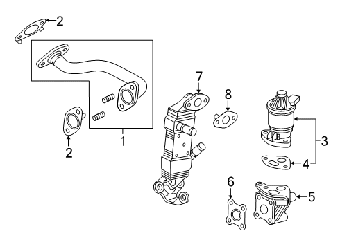 2019 Honda Clarity Emission Components Cooler Comp, EGR Diagram for 18720-5WJ-A01