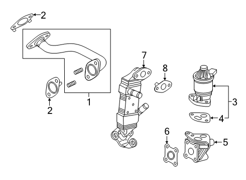 2019 Honda Clarity Emission Components Passage, EGR Valve Diagram for 18718-5R0-J50