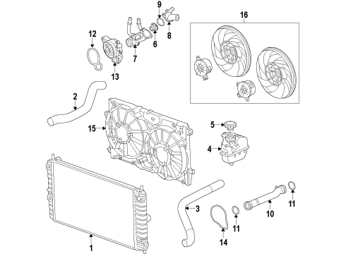 2013 Buick Regal Cooling System, Radiator, Water Pump, Cooling Fan Lower Hose Diagram for 25952560