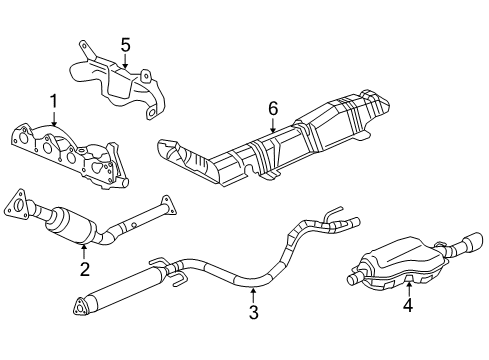 2004 Saturn Ion Exhaust Components Exhaust Muffler Assembly Diagram for 15297091