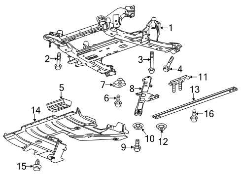 2016 Cadillac CTS Suspension Mounting - Front Engine Cradle Mount Bolt Diagram for 11611263