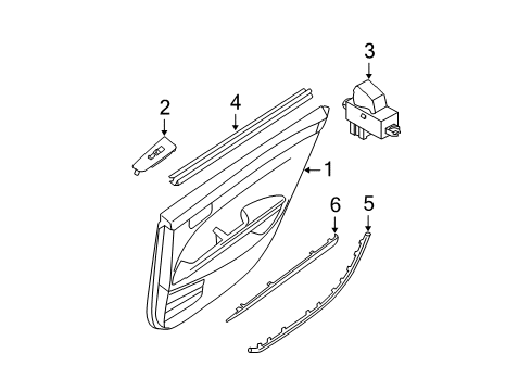 2006 Nissan Maxima Rear Door Weatherstrip-Rear Door Inside, RH Diagram for 82834-ZK00A