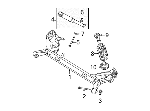 2008 Nissan Sentra Rear Suspension Beam Complete-Rear Suspension Diagram for 55501-ET80A