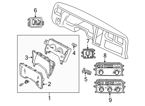 2001 Dodge Durango Switches Air Conditioning And Heater Auxiliary Control Switch Diagram for 55056249AE
