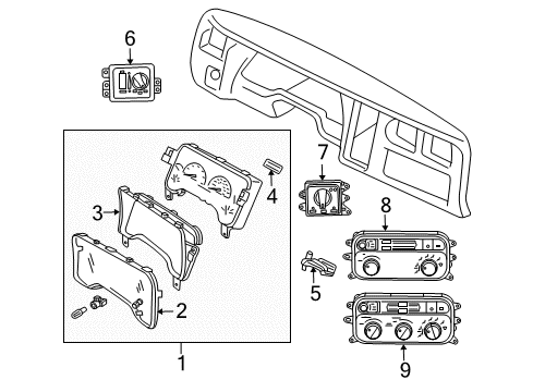 2001 Dodge Durango Switches Air Conditioning And Heater Control Diagram for 55056250AE