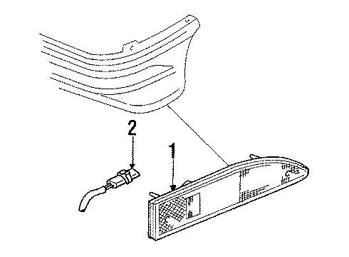 1989 Ford Probe Front Lamps - Side Marker Lamps Side Marker Lamp Diagram for E92Z15A201A