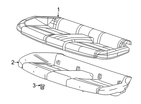 2021 Cadillac CT5 Rear Seat Components Seat Cushion Pad Diagram for 84867268