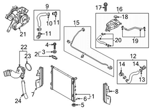 2021 Kia K5 Radiator & Components Fitting Assembly-Water I Diagram for 256312M800