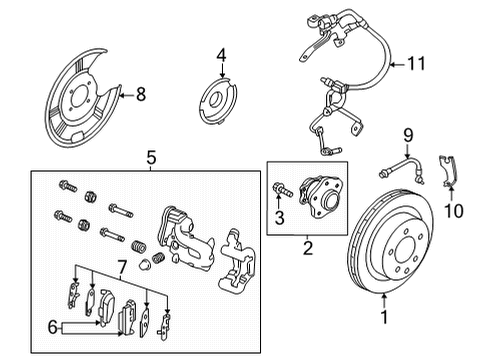 2021 Nissan Rogue Rear Brakes Hub Assembly-Rear Axle Diagram for 43202-6RA0A