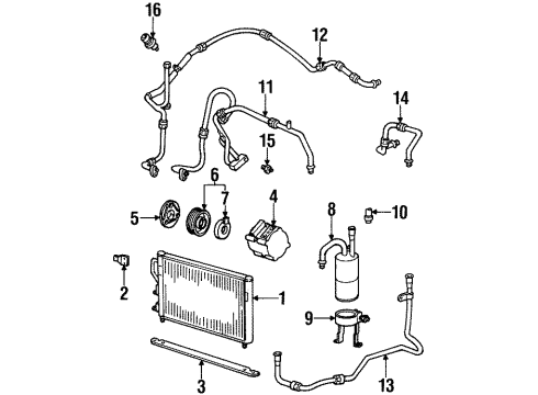 1999 Mercury Mystique Air Conditioner Refrigerant Hose Diagram for F7RZ-19A705-LB