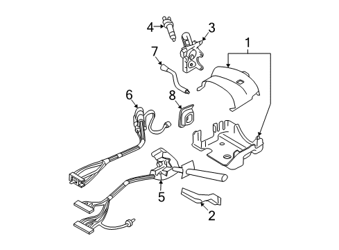 2006 Buick LaCrosse Shroud, Switches & Levers Lever, Steering Column Telescope Adjuster Diagram for 19133759