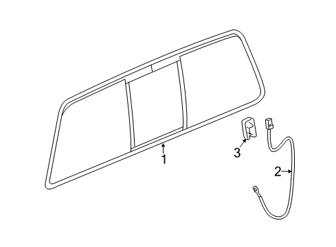 2011 Chevrolet Silverado 2500 HD Glass & Hardware - Back Glass Ground Cable Cover Diagram for 10375330