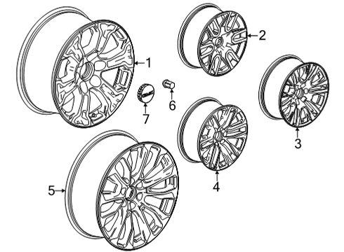 2022 GMC Yukon Wheels Center Cap Diagram for 84335832