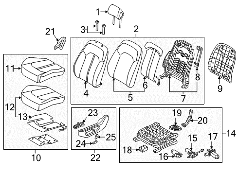 2016 Hyundai Sonata Heated Seats Heater-Front Seat Cushion Driver Diagram for 88190-C1010