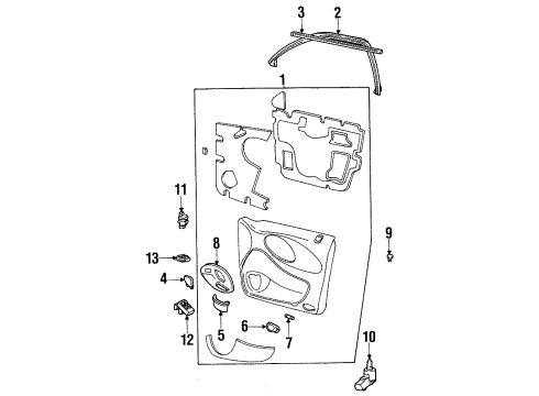 1999 Ford Taurus Interior Trim - Front Door Courtesy Lamp Diagram for F7DZ-13734-AA