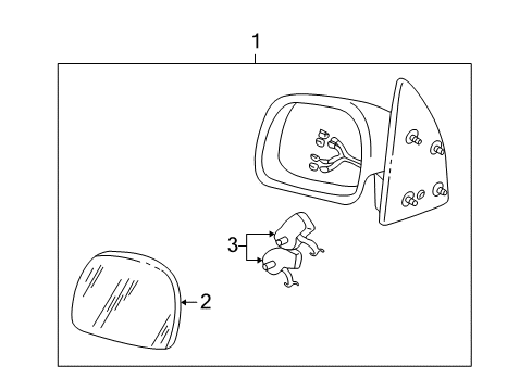 2005 Ford Excursion Outside Mirrors Mirror Assembly Diagram for 1C7Z-17682-AAA