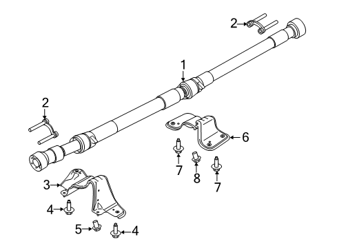 2016 Ford Focus Drive Shaft - Rear Front Bracket Diagram for CV6Z-4B403-B