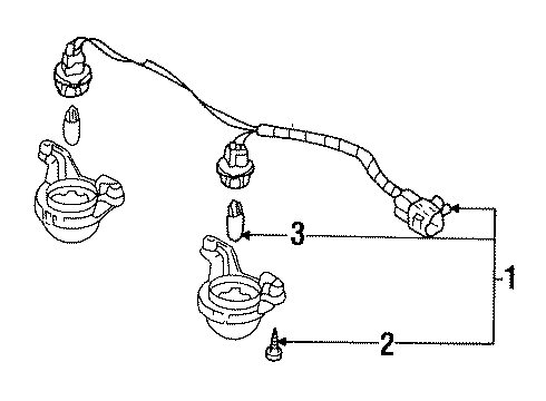 1999 Chevrolet Metro License Lamps Lamp, Rear License Diagram for 91173954