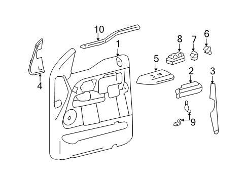 2007 Ford F-150 Door & Components Speaker Grille Diagram for 5L3Z-18978-BAA