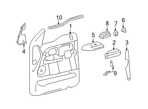 2004 Ford F-150 Switches Armrest Diagram for 4L3Z-1824141-DAB