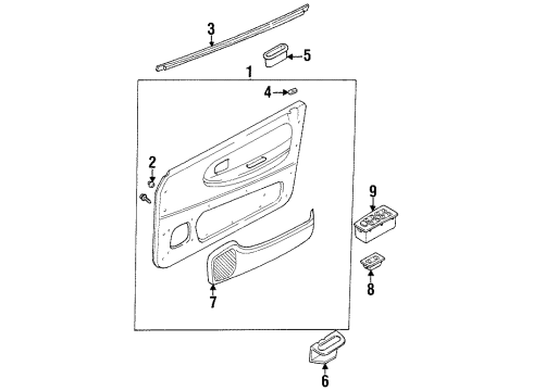 2002 Kia Sportage Front Door Weatherstrip-Glass In, LH Diagram for 0K01159820