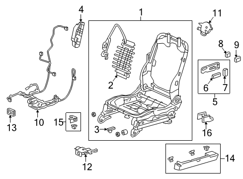 2020 Acura TLX Tracks & Components Switch Assembly Diagram for 81656-T6L-H81