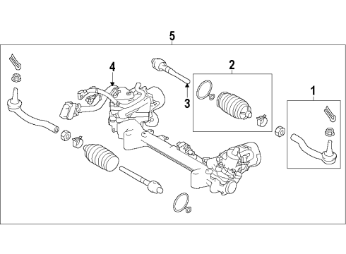 2018 Infiniti Q50 Steering Column & Wheel, Steering Gear & Linkage Power Steering Gear Assembly Diagram for 49200-5CB1A