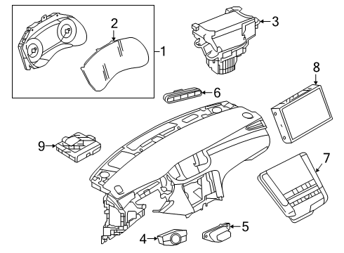 2019 Infiniti QX50 Switches Display Unit-Front Window Diagram for 24941-5NA3A