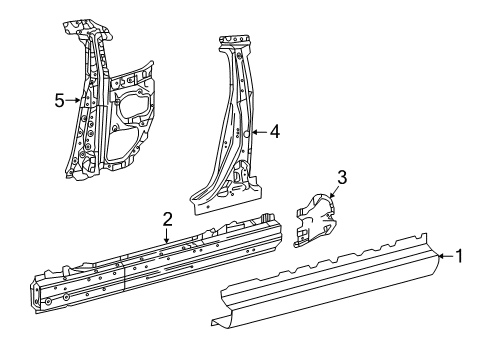 2016 Lexus RC300 Lock Pillar Pillar Sub-Assembly, Center Body Diagram for 61307-24900