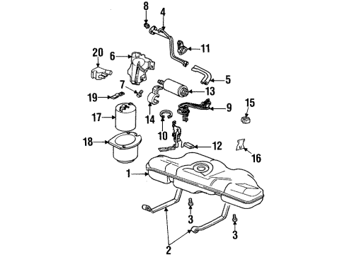 1992 Oldsmobile Achieva Anti-Lock Brakes Sensor Asm, Wheel Speed Diagram for 19259628