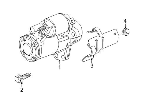 2010 Saturn Outlook Starter Heat Shield Bolt Diagram for 11519231