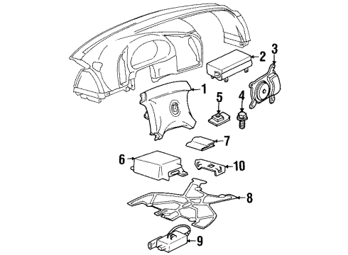 1998 BMW 318i Air Bag Components Protection Plate Diagram for 65778366495