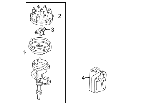 1996 Ford E-350 Econoline Distributor Distributor Diagram for FOTZ-12127-J