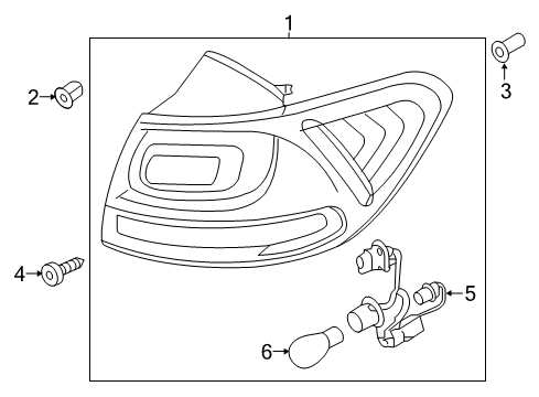 2016 Kia Sorento Bulbs Rear Combination Holder & Wiring Diagram for 92480C6100