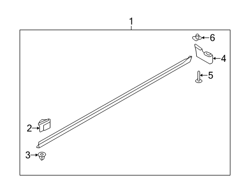 2015 Hyundai Santa Fe Sport Exterior Trim - Pillars, Rocker & Floor Moulding Assembly-Side Sill, RH Diagram for 87752-4Z000