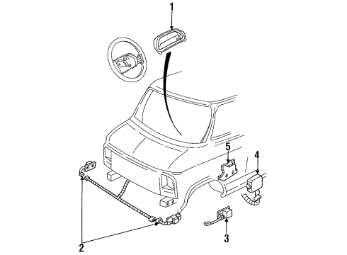 1995 GMC G3500 Air Bag Components Sensor Asm-Inflator Restraint Front End Sheet Diagram for 16173395