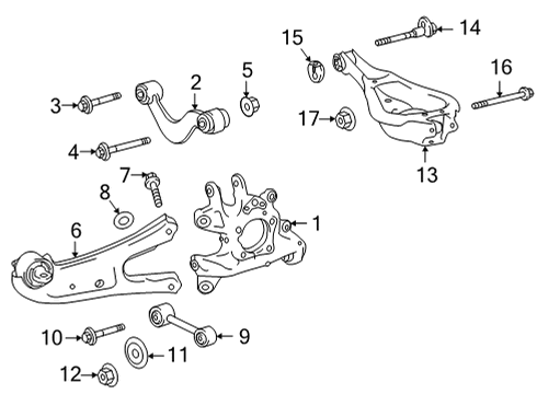 2022 Toyota Sienna Rear Suspension Upper Control Arm Diagram for 48770-45010