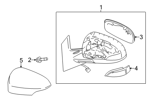 2019 Toyota Prius C Outside Mirrors Mirror Assembly Diagram for 87940-52D90