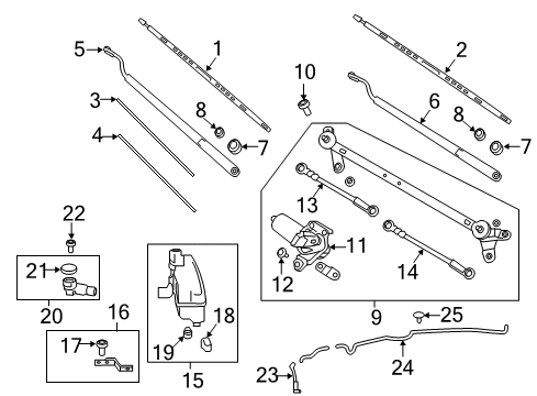 2019 Nissan Titan Wipers Tank Assy-Windshield Washer Diagram for 28910-EZ00B